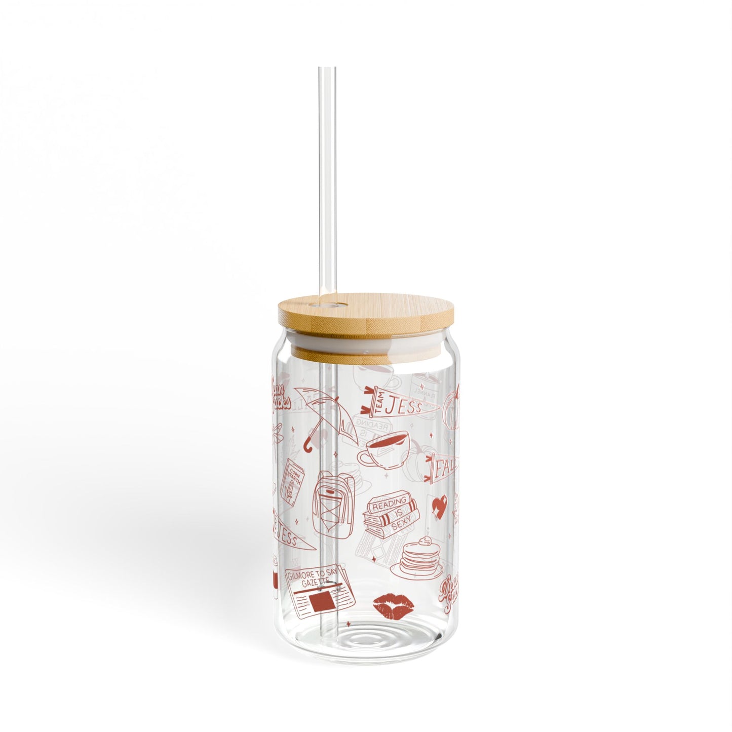 Fall Essentials Sipper Glass (With Lid & Straw)